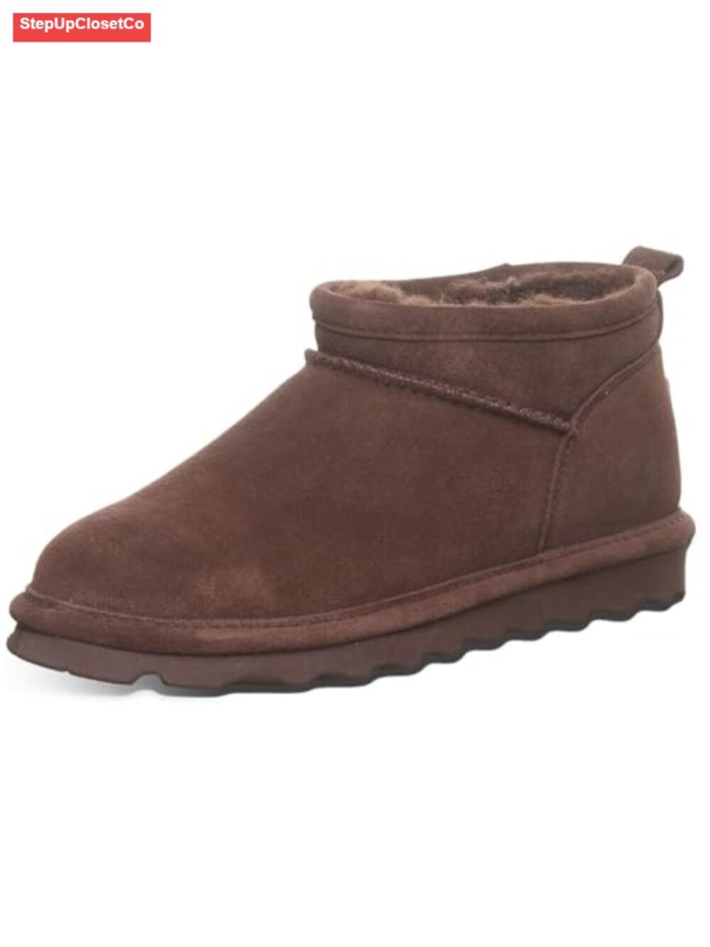 Women's Suede Ankle Bootie Shearling Wool Lined NeverWet Winter Casual Shoe
